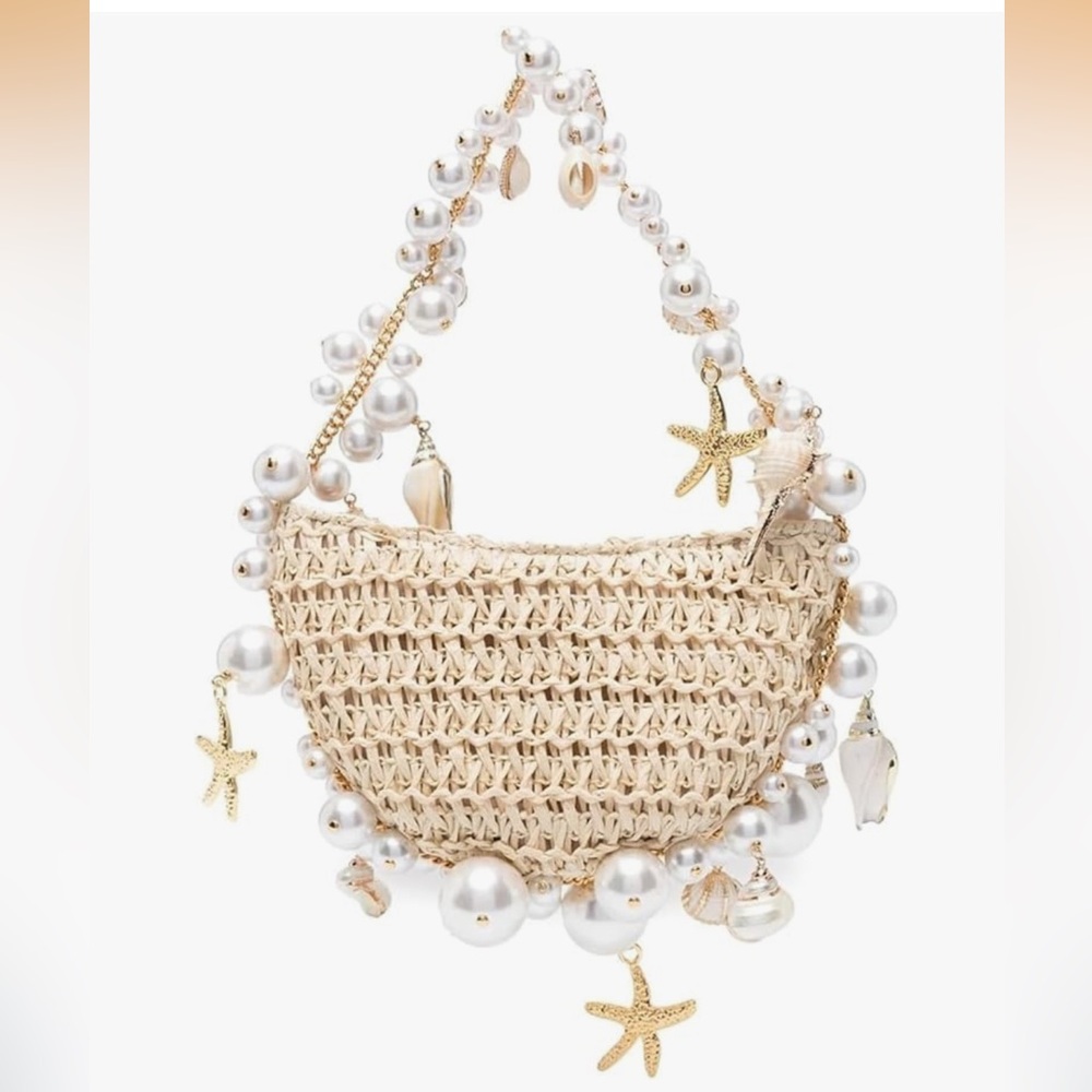Pearl & Shell Woven Handbag